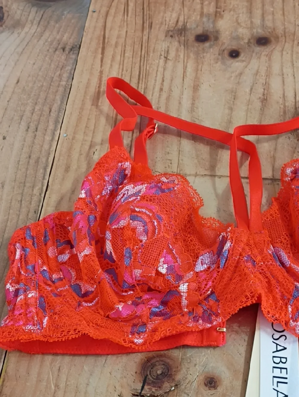 Cosabella Paradiso Lace Underwire Demi Bra Sicilian Orange Size 34C NWT